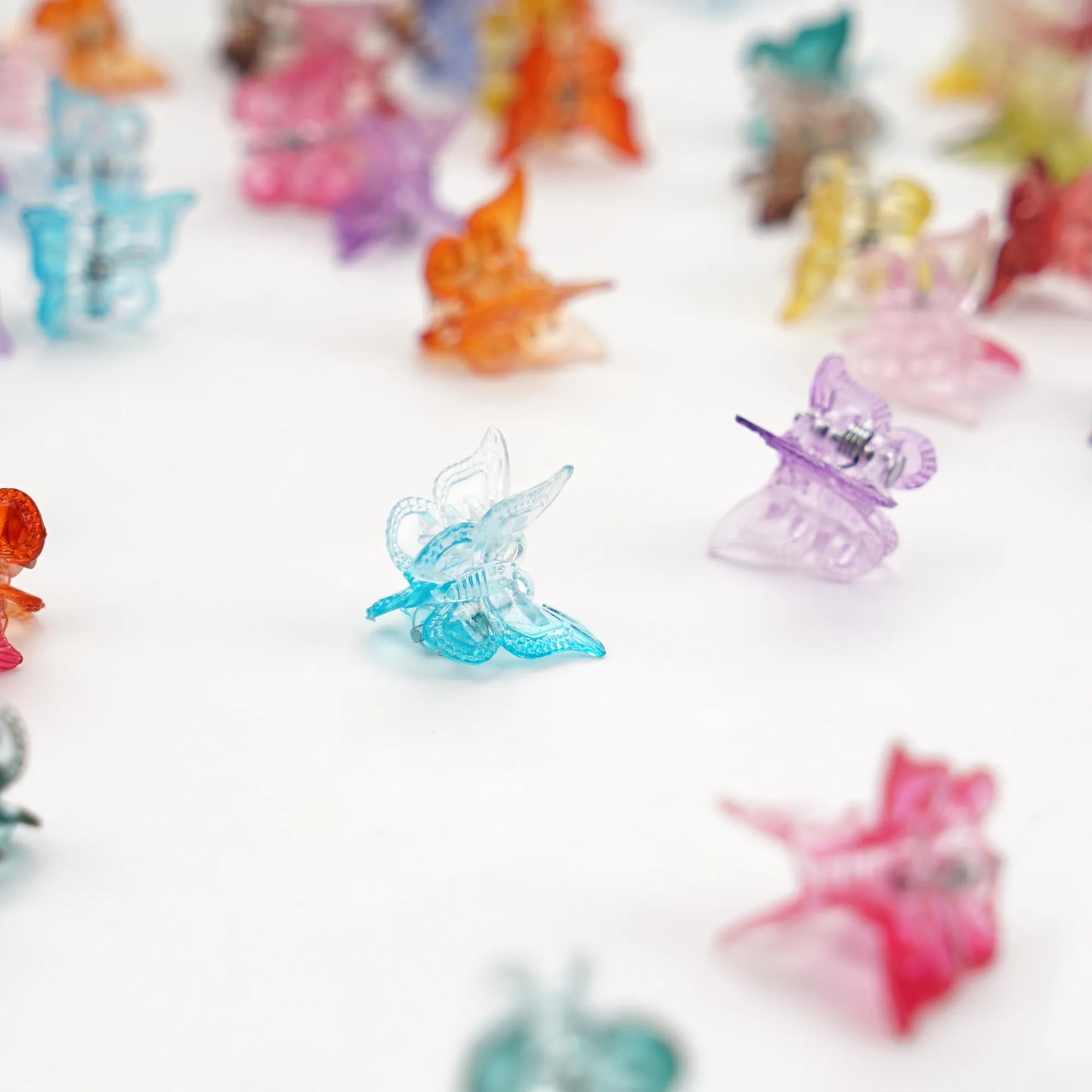 Clear Pastel Butterfly Clips