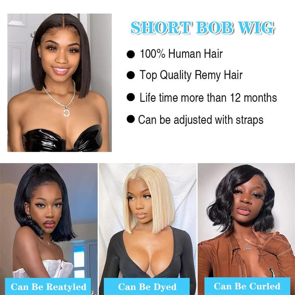 V-Part/U-Part Brazilian Straight Bob Wig