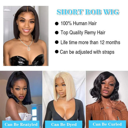 V-Part/U-Part Brazilian Straight Bob Wig