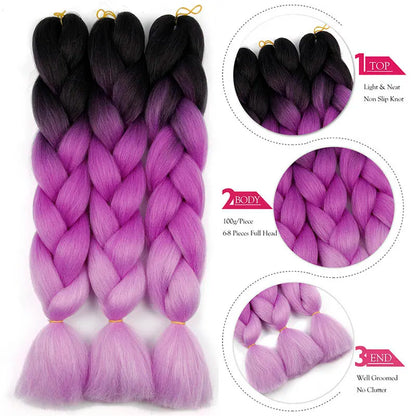 Synthetic Braiding Hair - Ombre Colors