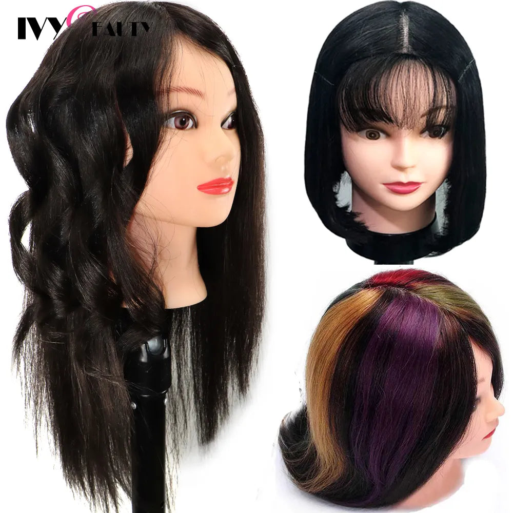 Practice Hair Mannequin - 100% Human Hair