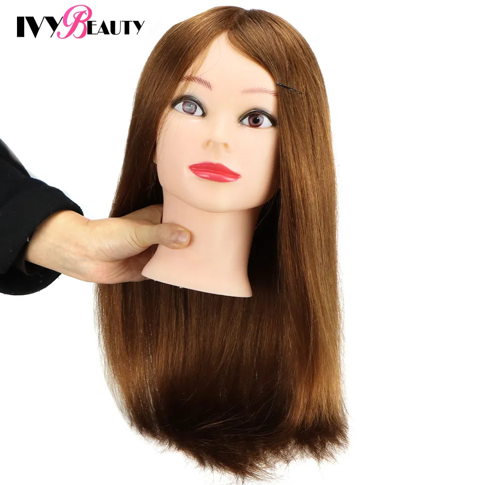 Practice Hair Mannequin - 100% Human Hair