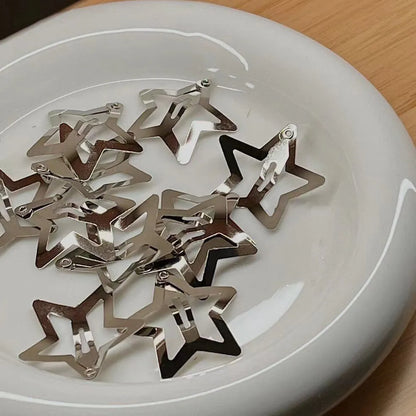 Star-Shaped Silver Hair Clips