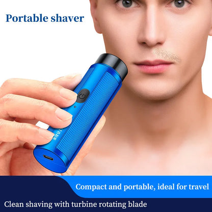 Men's Mini Electric Shaver - Blue Metallic