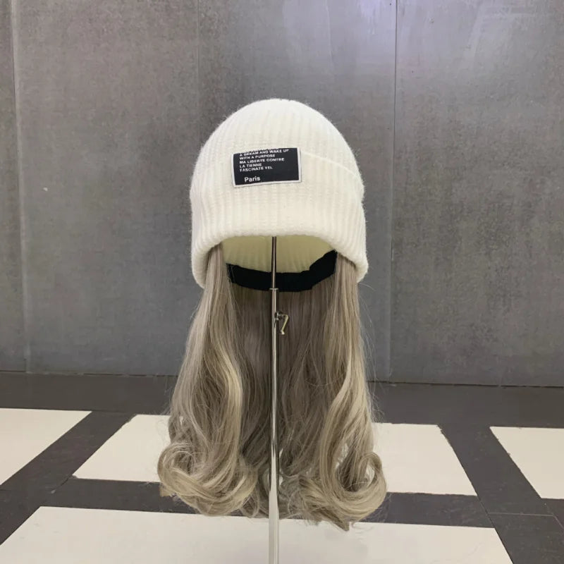 Wavy Wig Beanies - Synthetic