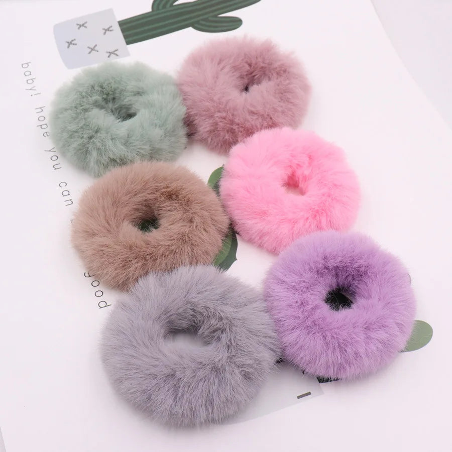 Solid Fluffy Scrunchies