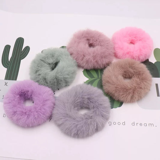 Solid Fluffy Scrunchies