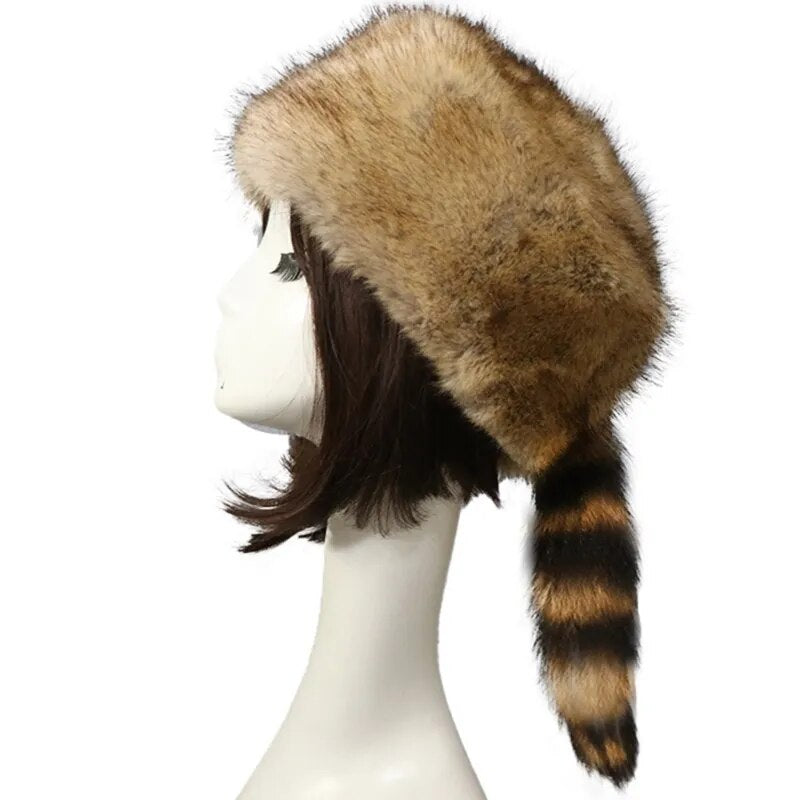 Faux Coonskin Cap