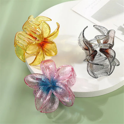 Clear Flower Hair Claw