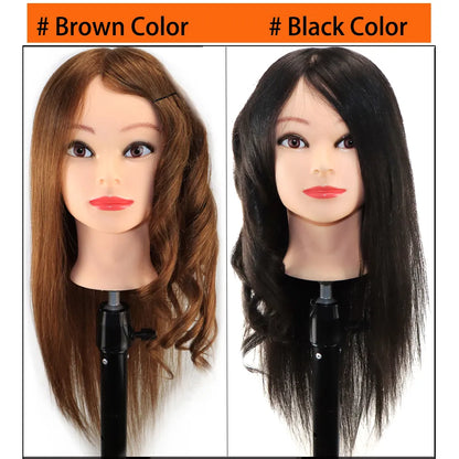 Practice Hair Mannequin - 100% Human Hair